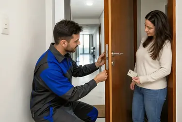 Chaveiro usando ferramentas para abrir uma fechadura em Lages.